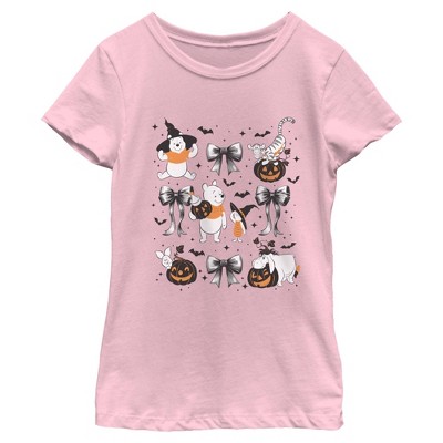 Girls Winnie the Pooh Halloween Bear And Friends Theme Bows T Shirt