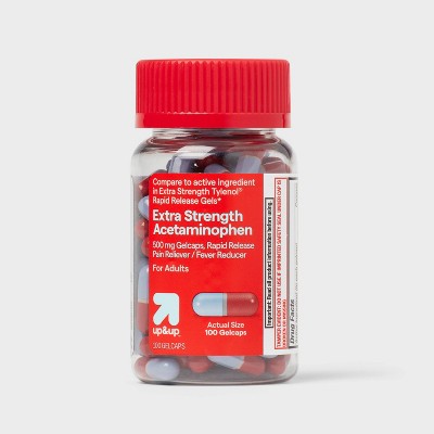 Acetaminophen Extra Strength Pain Reliever + Fever Reducer Quick Release Gelcaps - up&up™