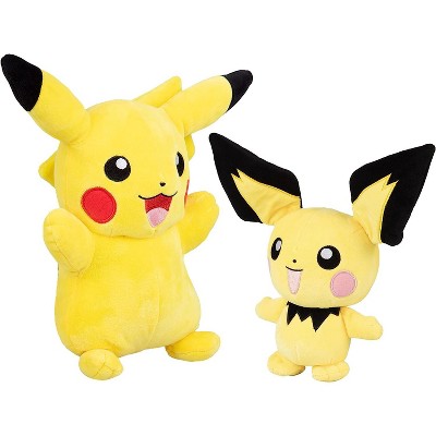 Pokemon 12" Pikachu and 8" Pichu Plush Stuffed Animal Toys, 2 Pack - Evolution Set - Officially Licensed - Gift for Kids, Girls, Boys & Pokemon Fans!