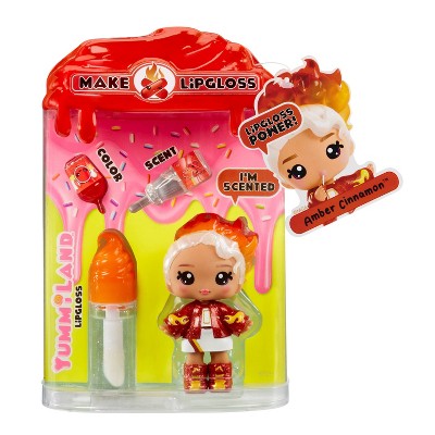YummiLand Amber Cinnamon Doll with DIY Lip Gloss Kit: Creativity Focus, Wavy White Hair, Scented, Fashion Doll