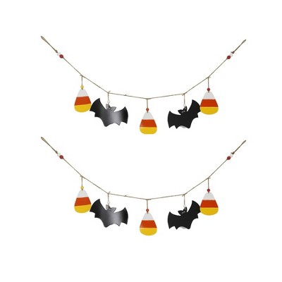 NAYSAYE Party Decoration and Accessories Halloween Garland for Holiday Wall Decor, Black and Orange, 14"*12"*8"