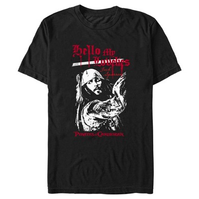 Men's Pirates of the Caribbean: Curse of the Black Pearl Jack Sparrow Hello My Lovelies T-Shirt