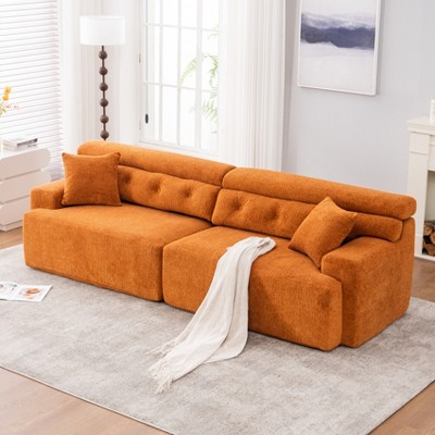 JOYRACER 103" 4-Seater Modular Sofa, Combined Couch Furniture with 2 Pillows for Apartment Living Room