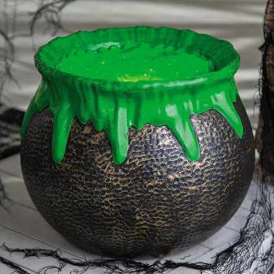Morris Costumes 11 1/2" Light-Up & Sound Bubbling Over Cauldron Halloween Decoration - Multicolored