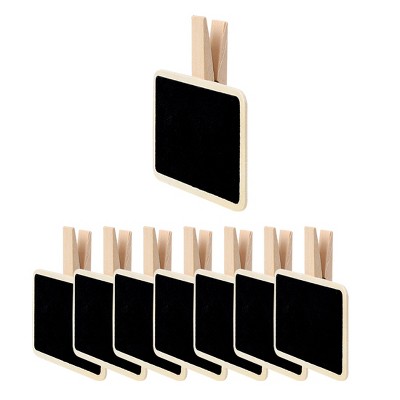 Unique Bargains Wood Mini Chalkboard Signs Tags with Clips Weddings Message Board Notes 8 Pcs