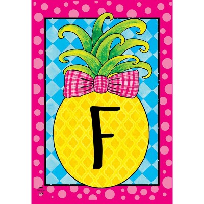 Briarwood Lane Summer Garden Flag 18x12.5 For Outdoor Pineapple Monogram Letter F Garden Flag Flag For Summer Garden Flag Flags For Outside