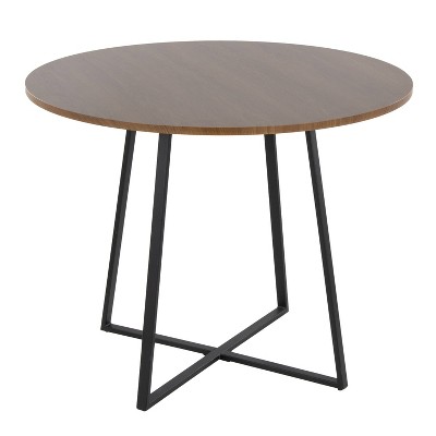 LumiSource Cosmo Wood Dining Table Black Metal/Walnut