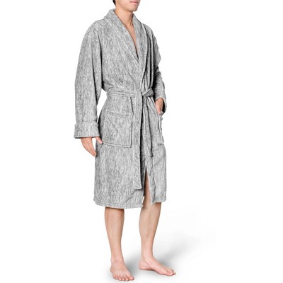 PAVILIA Mens Robe, Soft Bathrobe for Men, Fleece Warm Long Plush Microfiber Shawl Collar Pocket, Bath Shower Spa
