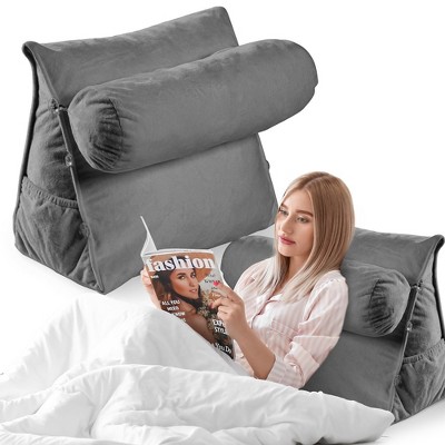 Cheer Collection Extra Large Wedge Shaped Reading and TV Pillow with Adjustable Bolster