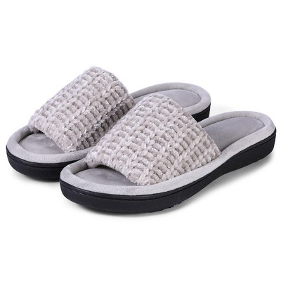 Roxoni Women's Chenille Upper Open Toe Slippers
