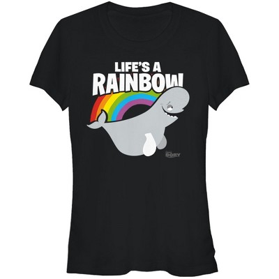 Juniors Womens Finding Dory Bailey Life is a Rainbow T-Shirt