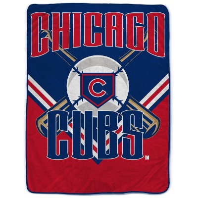 MLB Chicago Cubs On Deck Ultra Cozy Blanket: Sports Team Logo Plush Throw