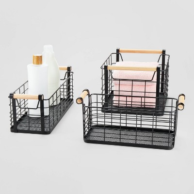 Decorative Basket with Wood Handles Collection - Brightroom™