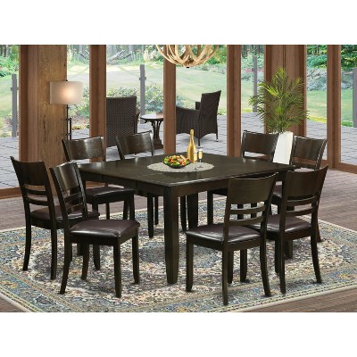 HomeStock Belmont Dining Room Set-Dinette Table With Leaf And Dinette Chairs, Cappuccino