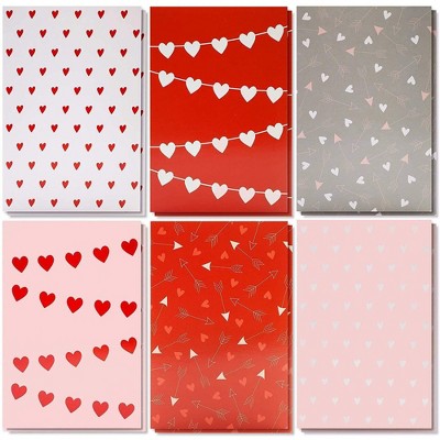 Best Paper Greetings 36-Pack Valentine’s Greeting Cards, Heart Patterned Cards with Red Envelopes (4 x 6 In)