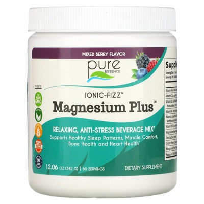 Pure Essence Ionic-Fizz, Magnesium Plus, Mixed Berry, 12.06 oz (342 g)