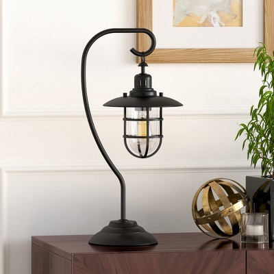 Hudson and Canal 22" Tall Nautical Table Lamp with Glass/Metal Shade