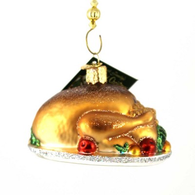 Old World Christmas 2.0 Inch Turkey Platter Tree Ornament , Ornament Thanksgiving Drumstick (1PC)