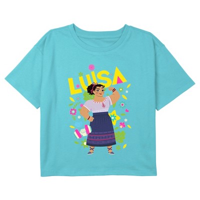 Girl's Encanto Cutout Strong Luisa Graphic Graphic Cropped T-Shirt