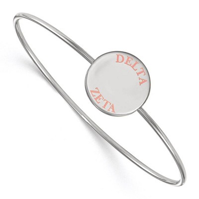 Black Bow Jewelry Sterling Silver Delta Zeta Greek Life Bangle Bracelet 7 Inch