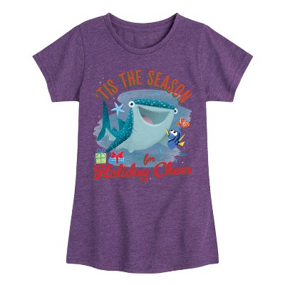Girls' - Finding Dory - Tis the Season for Holiday Cheer Fitted Short Sleeve Graphic T-Shirt