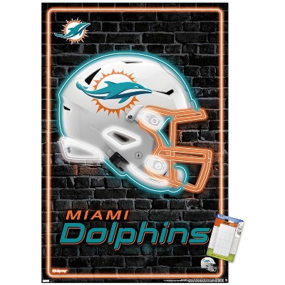 Trends International NFL Miami Dolphins - Neon Helmet 23 Unframed Wall Poster Prints