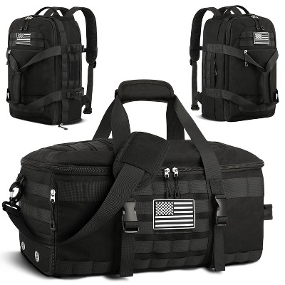 Tactical Duffle Bag Backpack with Shoe Compartment, 3 in 1 Carry on Travel Backpack with Wet Pocket