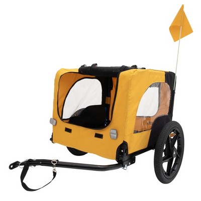 SEVOBAL Outdoor Heavy Duty Foldable Utility Pet Stroller Dog Carriers Bicycle Trailer, Yellow(40.5"*27.5"*59.8")