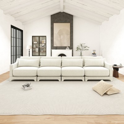 Christopher Knight Home Gloria 142" Chenille Upholstered 4 Seat Sectional Sofa