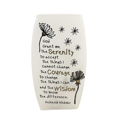 Stony Creek 8.0 Inch Serenity Pre-Lit Med Vase Bereavement Lighted Glass Accent , Bereavement Prayer Church Sobriety (1PC)