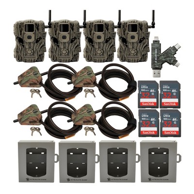 Stealth Cam Fusion X 26MP Trail Camera (Verizon) Super Security Bundle (4-Pack)