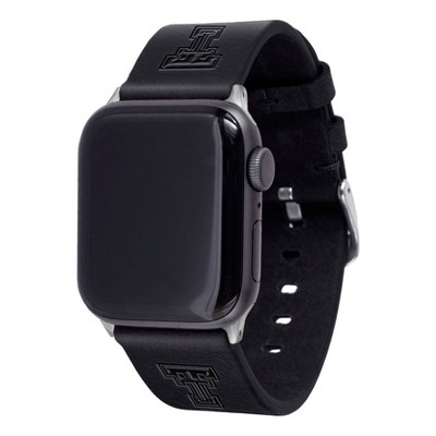 NCAA Texas Tech Red Raiders Apple Watch Compatible Leather Band 38/40/41mm - Black