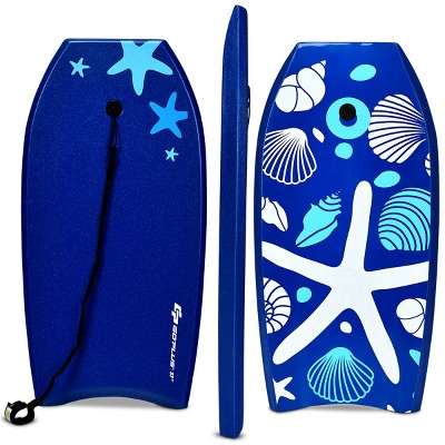 Costway 41'' Lightweight Super Bodyboard Surfing W/Leash EPS Core Boarding IXPE Starfish