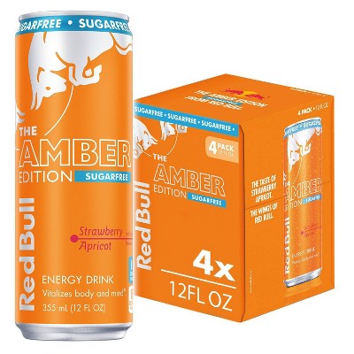 Red Bull Sugar Free Amber Edition Energy Drink - 4pk/12 fl oz Cans