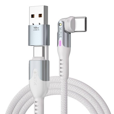 STATIK PowerPivot Pro 360-Degree Nylon Braided USB-C to USB-C Charging Cable