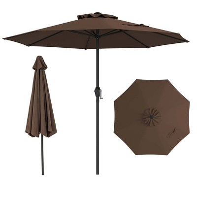 Tangkula Outdoor Patio Umbrella Modern Table Umbrella w/8 Heavy Duty Ribs Sun-proof