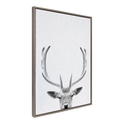 Kate & Laurel All Things Decor Sylvie Deer Framed Canvas Wall Art by Simon Te of Tai Prints