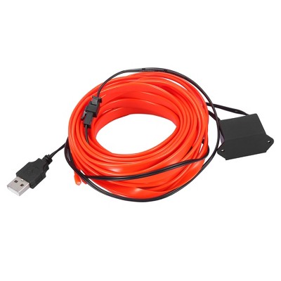 Unique Bargains Car Interior USB EL Wire String Strip Green Cold Light Set 5 Meter/16ft