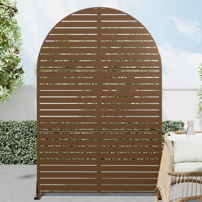 Wooakway 47"W×72"H Outdoor Arch Metal Garden Trellis Outdoor Privacy Screen Lattice Panel Indoor Room Divider