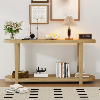 Entryway Console Table with Storage, 2 Tier Modern Narrow Long Sofa Table, Behind Couch Table,Hallway Table for Living Room Entryway and Foyer