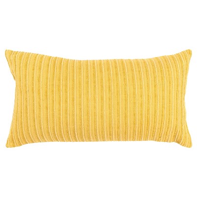 14"x26" Oversized Solid Striped Poly Filled Lumbar Throw Pillow - Rizzy Home