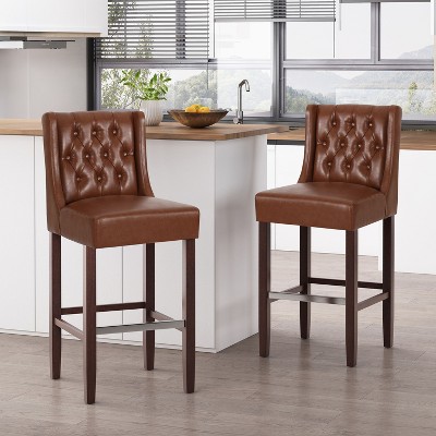 NicBex 30.5" High Seat Bar Stools Set of 2, Fashion Upholstered Counter Stool Chair with Back, Metal Legs for Bar, Kitchen