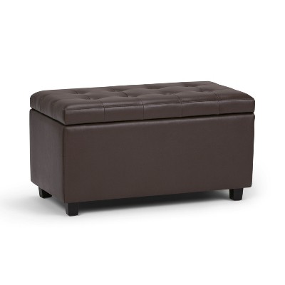 NicBex Multi-functional Ottoman with Storage, Ottoman Foot Rest with Safety Hinge and Tufted Top for Bedroom, Living Room, Dark Brown