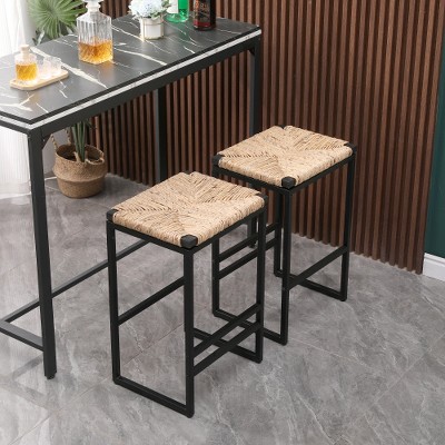 KTMBDW Counter Height Bar Stools Set of 2, Bar Chairs for Kitchen Island, Dining Room, Natural