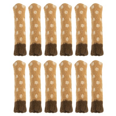 Unique Bargains Polka Dots Knitted Elastic Reduce Noise Chair Leg Floor Protectors