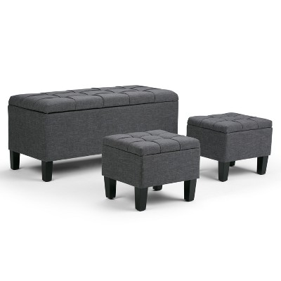 3pc 44" Lancaster Storage Ottoman - Wyndenhall