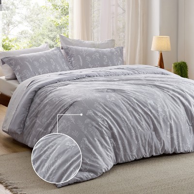 Cozy Comfort by Bedsure,Reversible Botanical Comforter Set, Soft 80GSM Lightweight Bedding with Floral Design