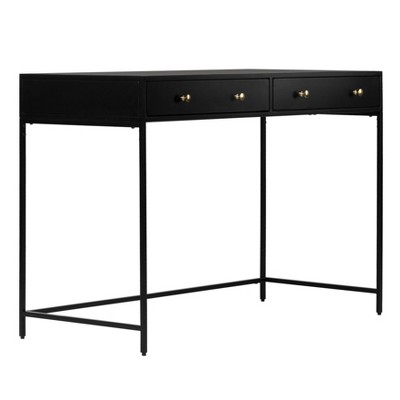 MH London Brockwell 44" Modern Metal Writing Desk with Drawers