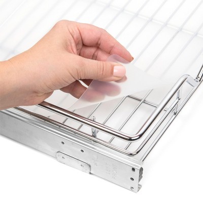 Hold N’ Storage - Hard plastic shelf liner for pull out shelf, fits same size pull out cabinet organizers -  Clear frosted shelf protector