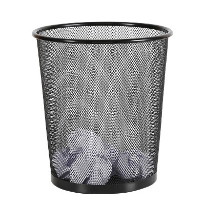 Mesh Waste Basket Black - Brightroom™: Steel, 3 Gallon, Nonslip Base, Fingerprint-Resistant, Indoor Mesh Trash Can